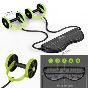 Abs Wheels Roller Abdominal Muscle Resistance Pull Rope Trainer