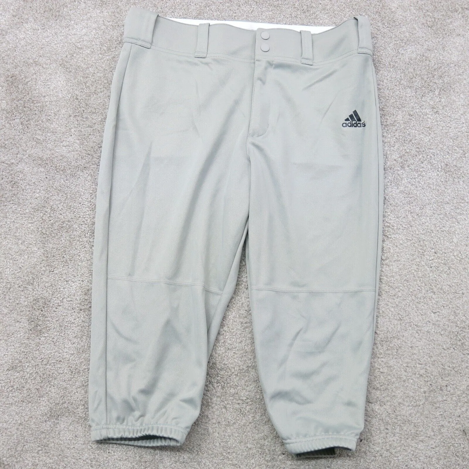 Adidas Men Tapered Leg Pant Baseball Knee Length Athlete Sports Gray Size Medium