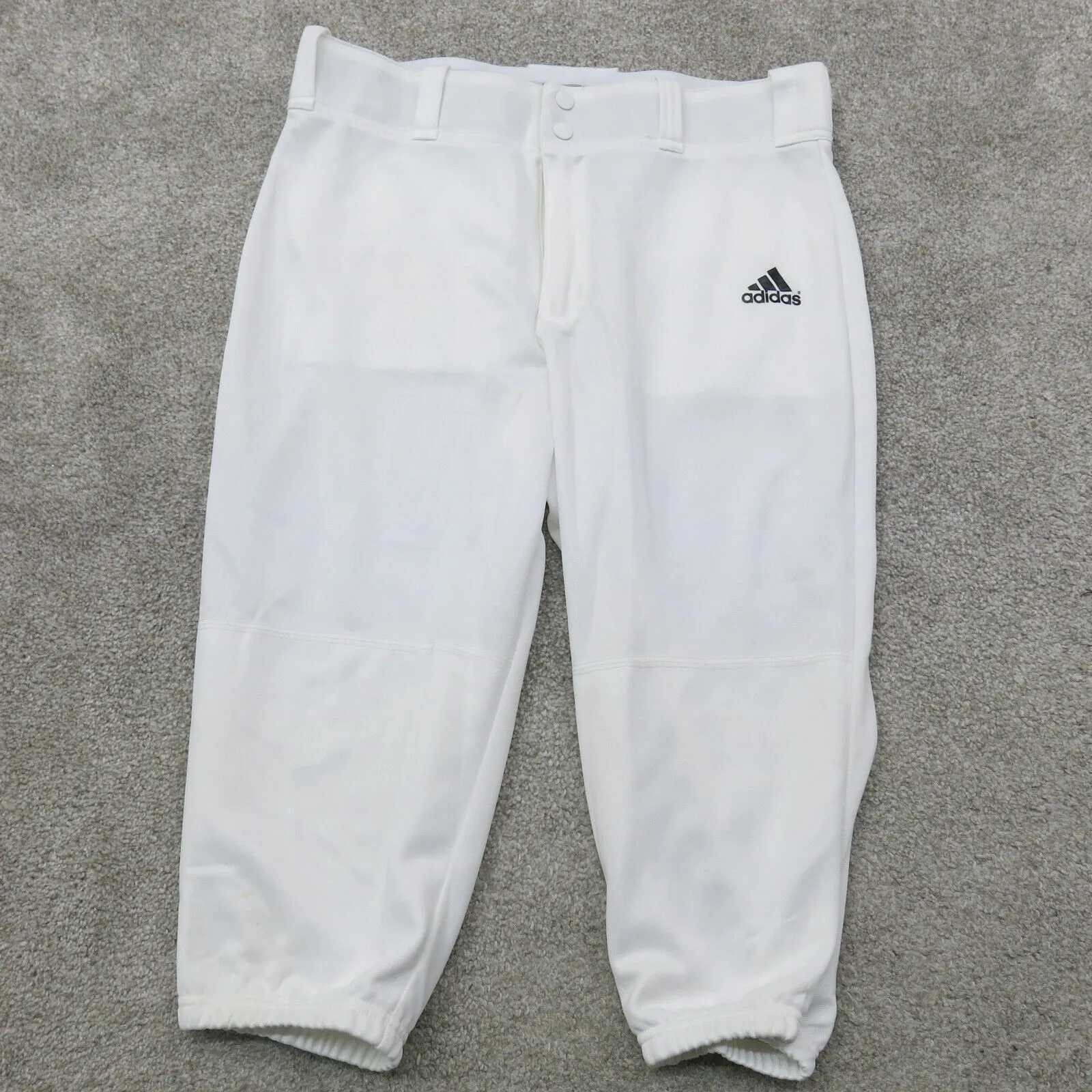 Adidas Men Tapered Leg Pant Baseball Knee Length Athlete Sports White Size M