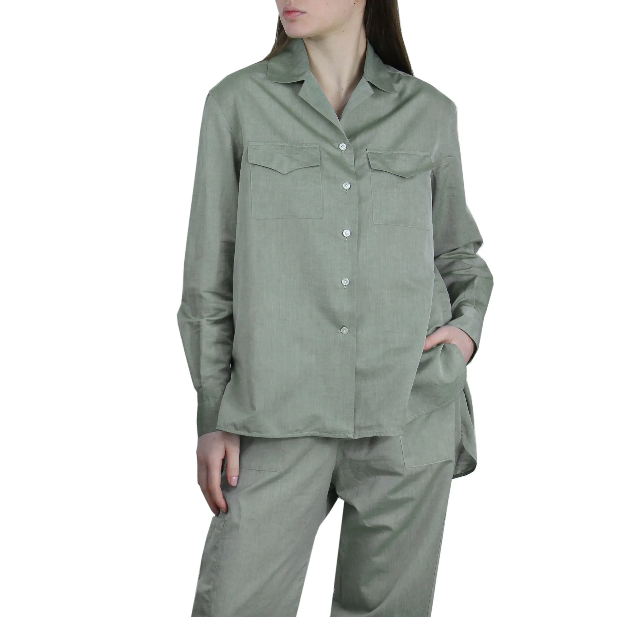 Carlo Riva women's linen and cotton pants and shirt suit