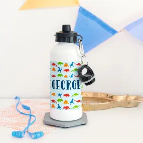 Children's Personalised Dinosaur Pattern Water Bottle