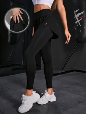 Dual-Pocket High-Waist Sports Leggings with Secure Phone Holder