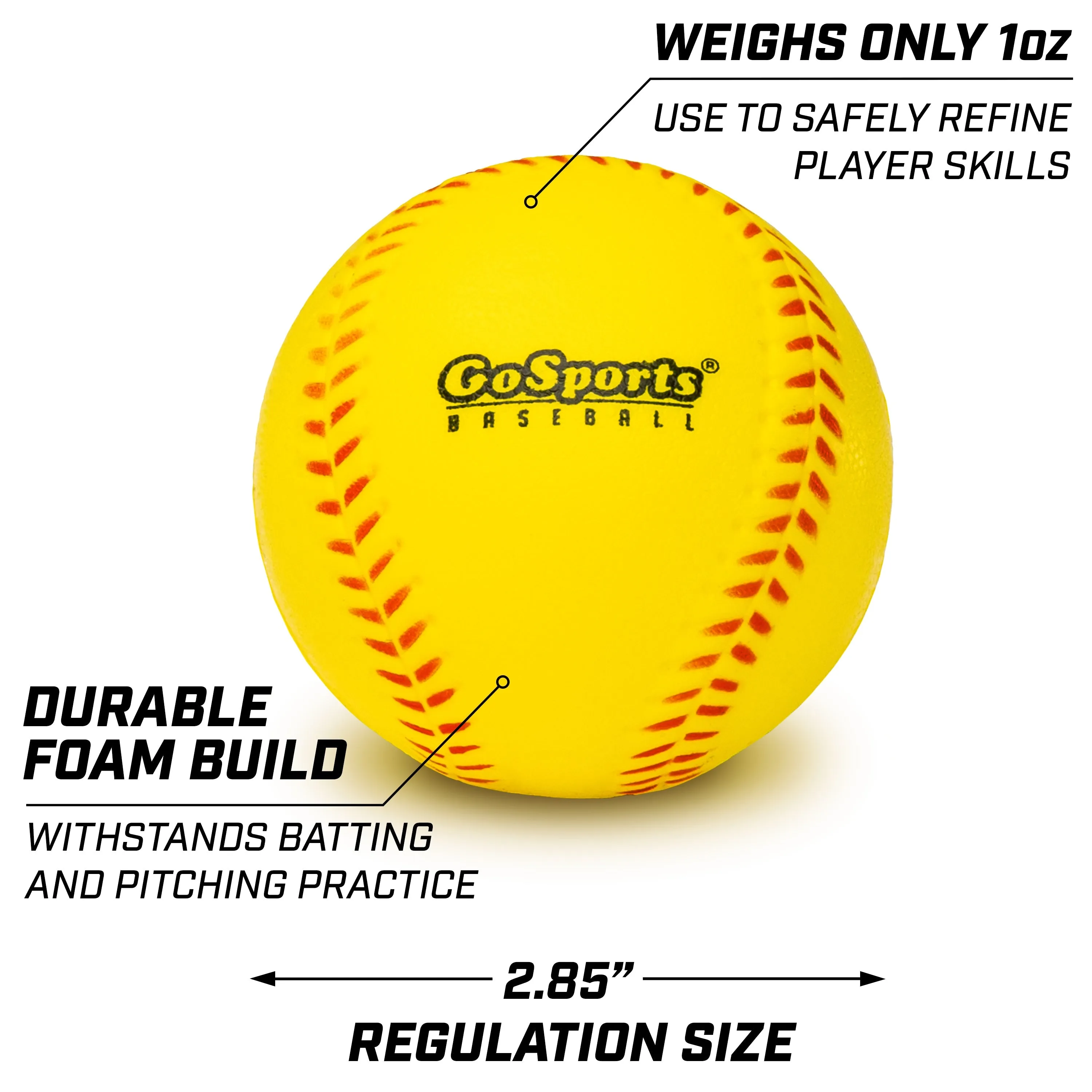 GoSports Foam Training Baseballs - 12-Pack