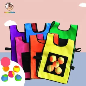 Happymaty Game Props Vest Sticky Jersey Vest Game Vest Waistcoat With Sticky Ball Throwing Children Kids Outdoor Fun Sports Toy