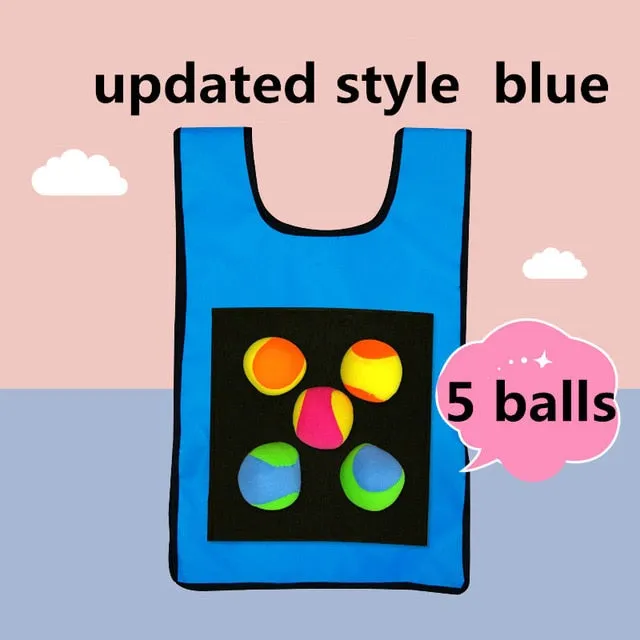Happymaty Game Props Vest Sticky Jersey Vest Game Vest Waistcoat With Sticky Ball Throwing Children Kids Outdoor Fun Sports Toy