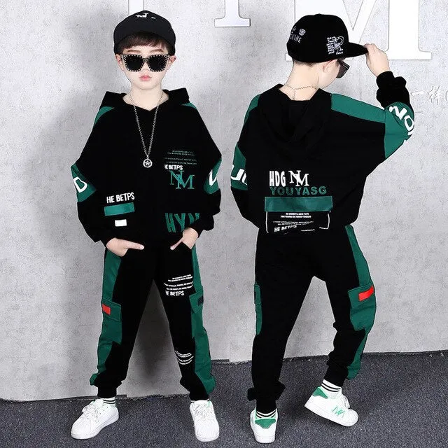 High Quality Boys Clothing Set Spring Autumn Kids Clothes Baby Boy Sports Suit Children Student Hip Hop Hoodie Pants Streetwear