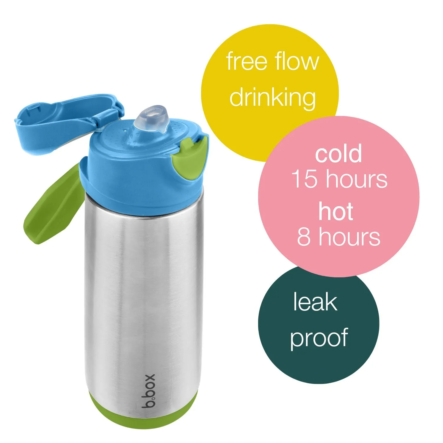 Insulated Sport Spout Drink Water Bottle 500ml Blue