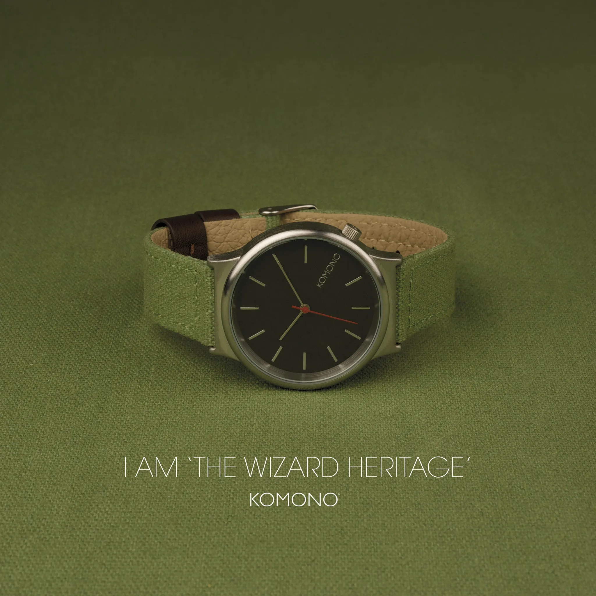 Komono Wizard Heritage Series Silver Army Watch