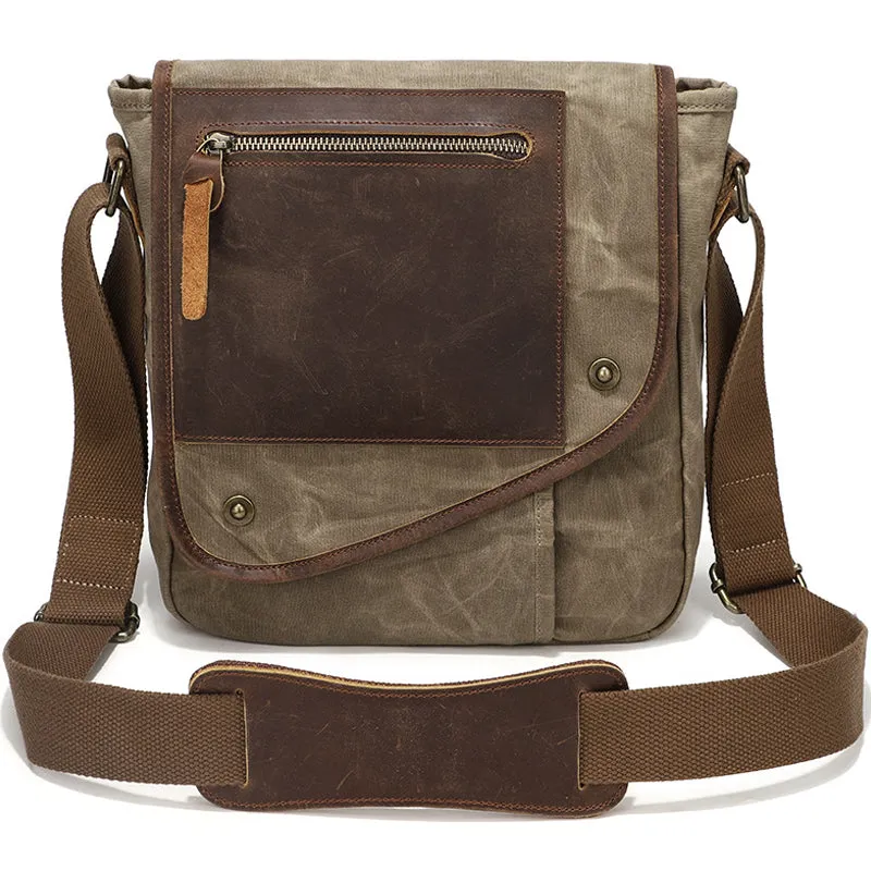 Men’s Shoulder Bag Retro Crossbody Bag Work Canvas Handbag