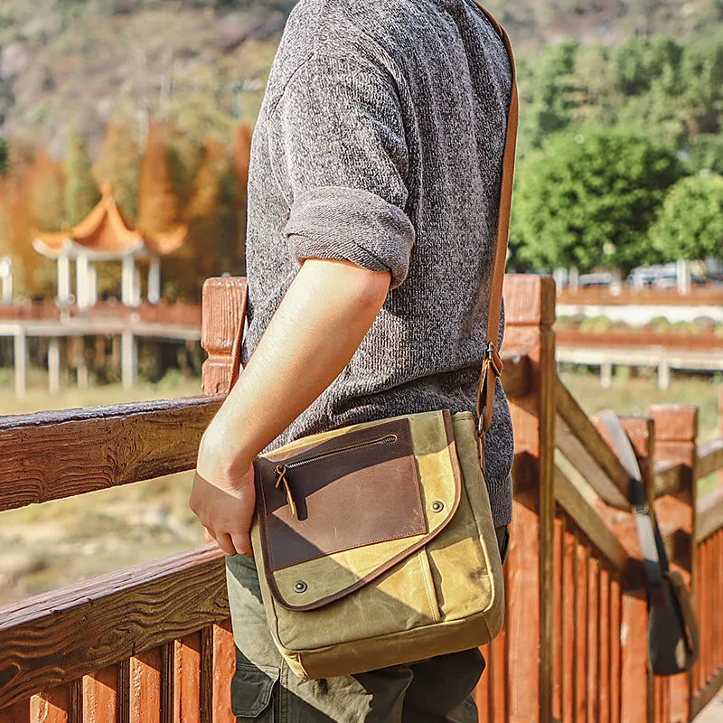 Men’s Shoulder Bag Retro Crossbody Bag Work Canvas Handbag