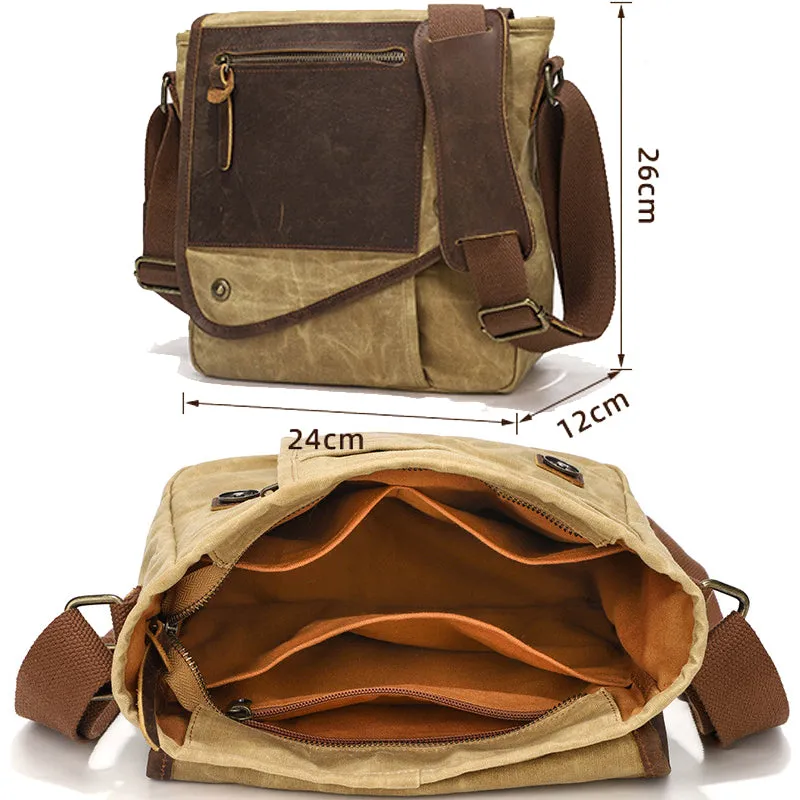 Men’s Shoulder Bag Retro Crossbody Bag Work Canvas Handbag