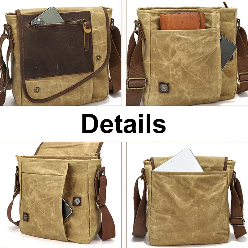 Men’s Shoulder Bag Retro Crossbody Bag Work Canvas Handbag