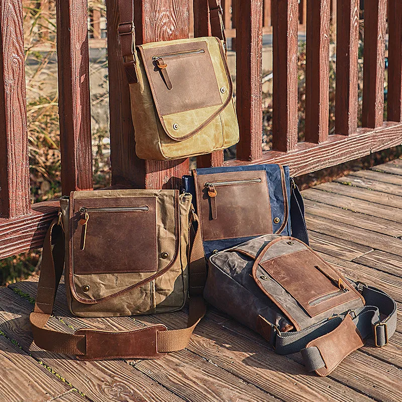 Men’s Shoulder Bag Retro Crossbody Bag Work Canvas Handbag