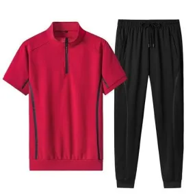 Mens Sports Casual Suit Men's 2piece Set Top Pants S3984346 XL