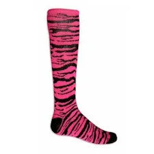 Neon Pink Safari Athletic Knee High Socks (Small)