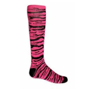 Neon Pink Safari Athletic Knee High Socks (Small)