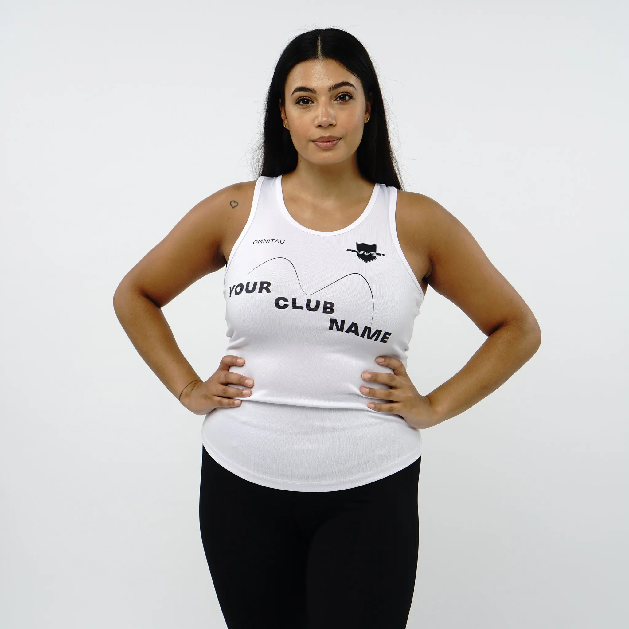 Omnitau Woen's Core Crew Neck Athletics Vest - White