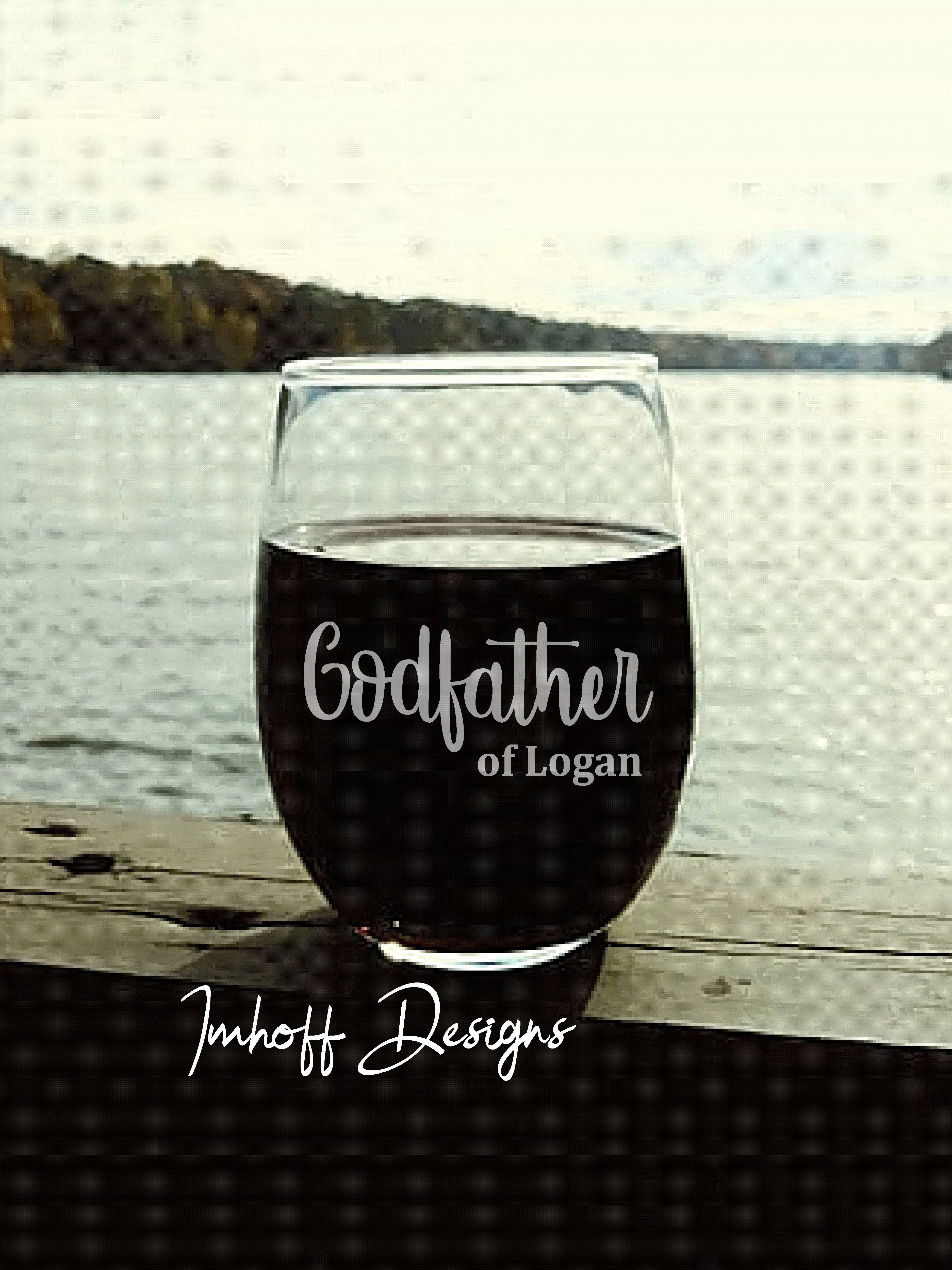 Personalized Godfather Gift | Wine Glass | Godfather Script