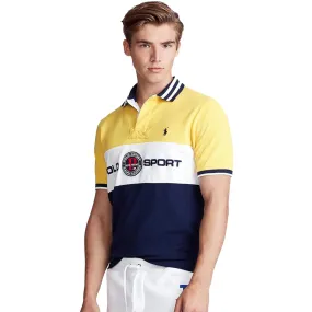 Polo Ralph Lauren Men's Custom Slim-Fit Mesh Polo (Chrome Yellow Multi)