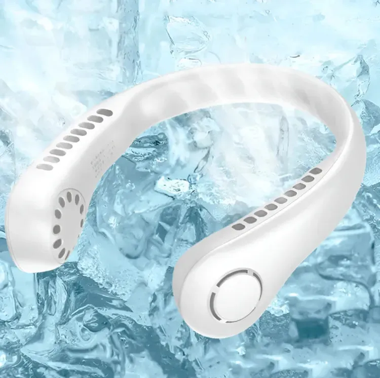 "Portable Bladeless Neck Fan - Rechargeable USB Cooling Fan"