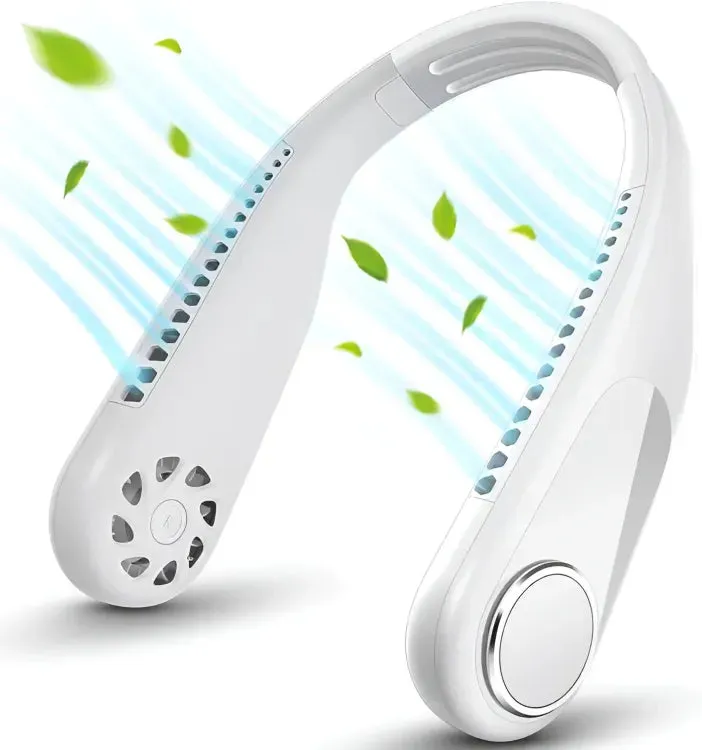 "Portable Bladeless Neck Fan - Rechargeable USB Cooling Fan"