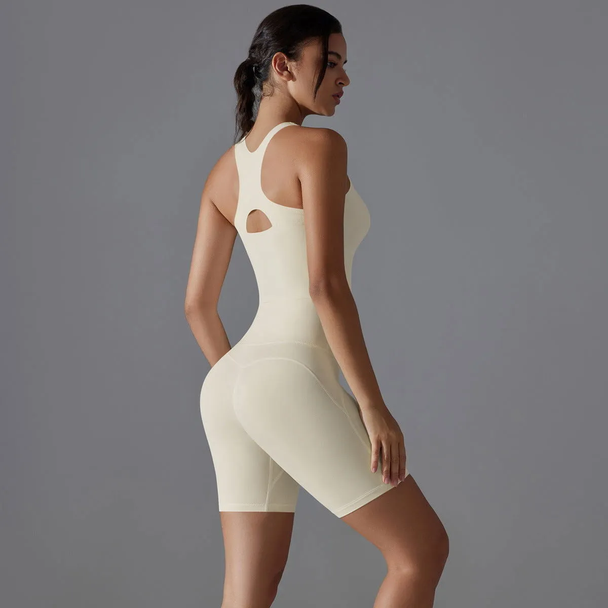 Seamless Back Shaping Bra High Waist Hip Lift Skin Friendly No Embarrassment Line Sports Shorts Running Fitness Yoga Suit