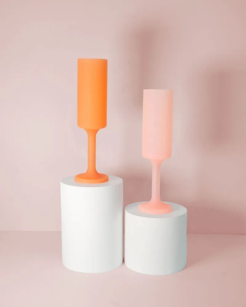 Set of 2 Unbreakable Silicone Glasses - Assorted