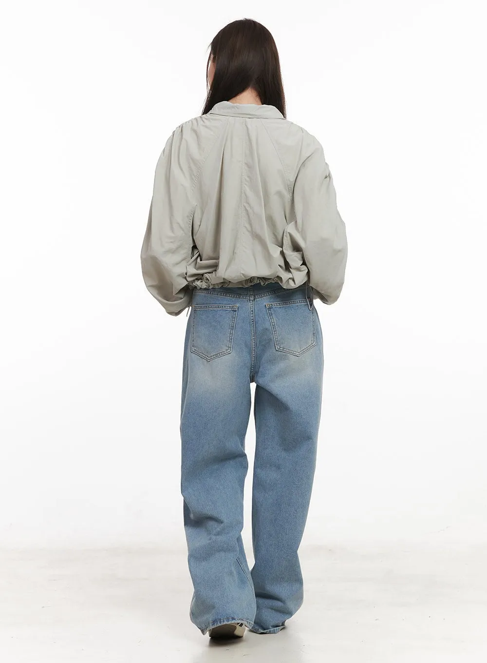 Shirred Crop Windbreaker Jacket CM511