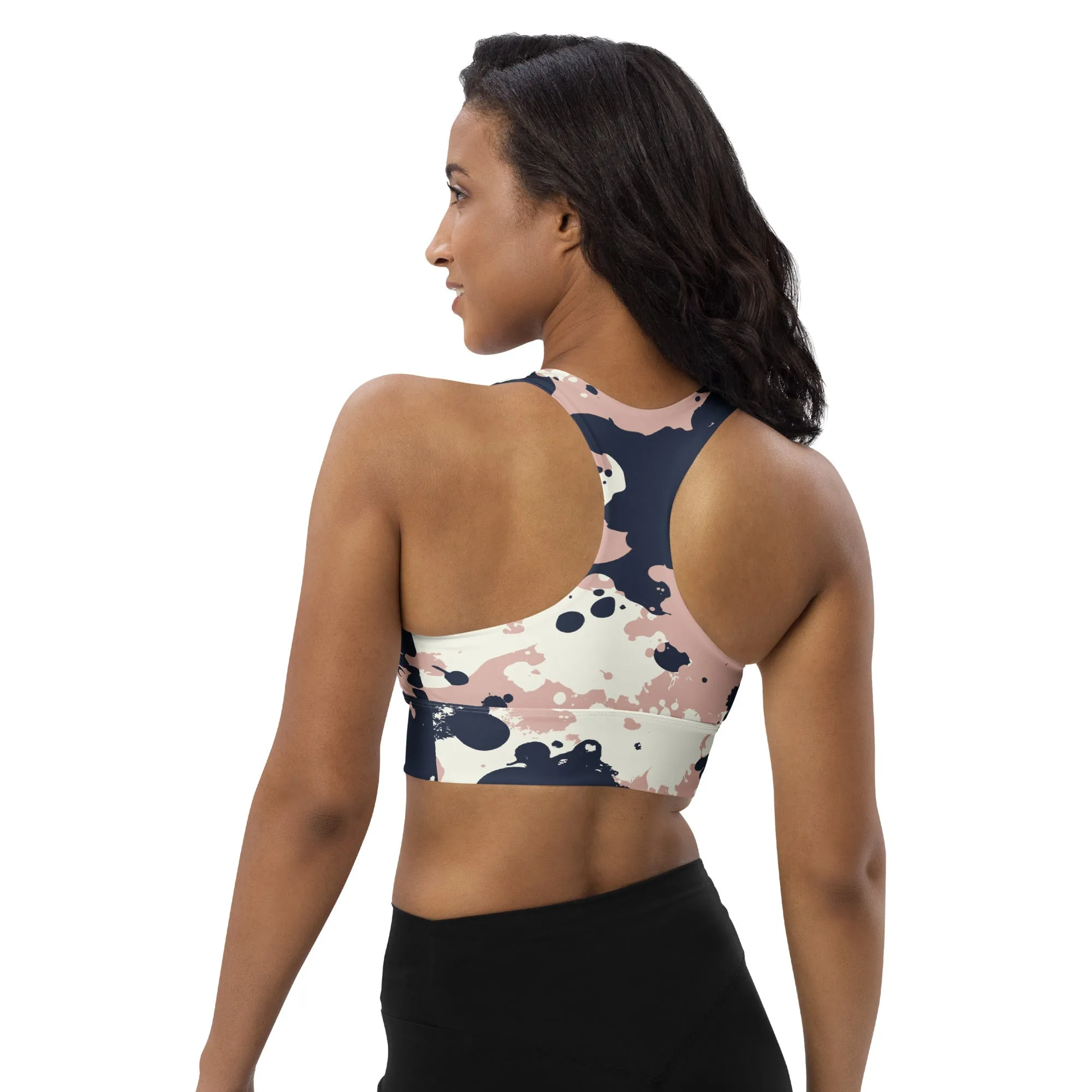 SPLATTERED COLLECTION Longline sports bra