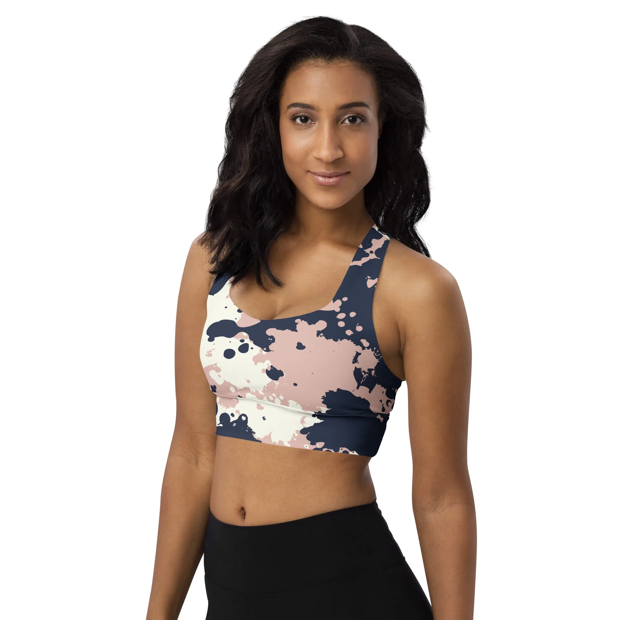 SPLATTERED COLLECTION Longline sports bra