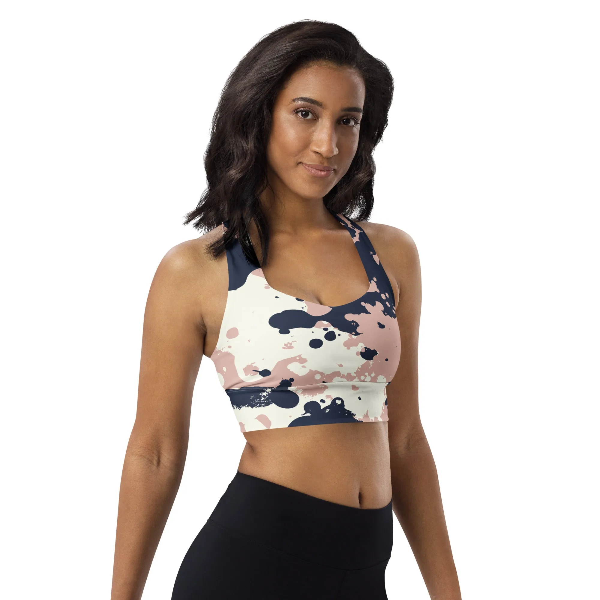 SPLATTERED COLLECTION Longline sports bra