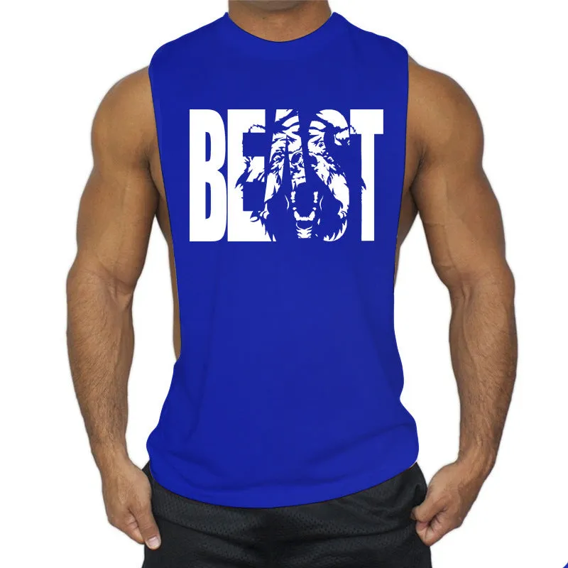 Sports Sling Sleeveless Fitness T-shirt Muscle Vest