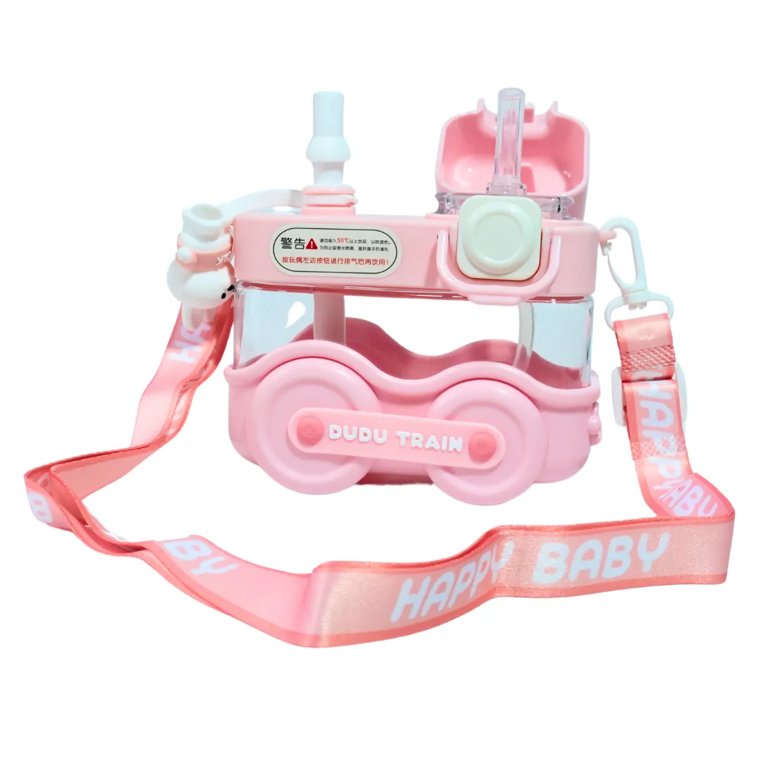 Train Sipper Water Bottle with Strap for Kids(Random Colors will be send)