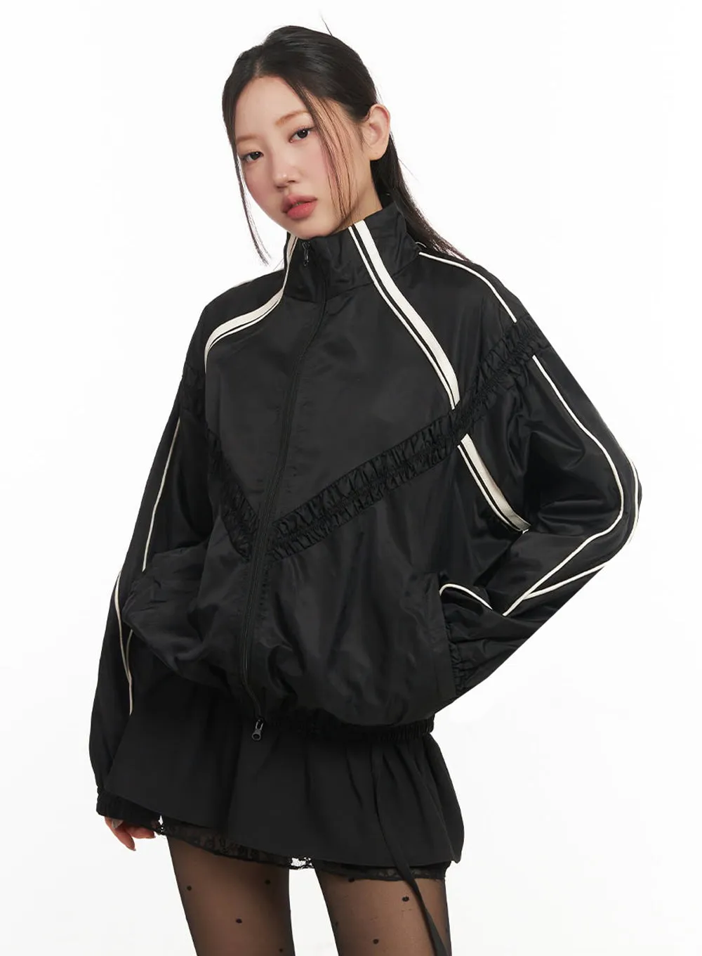 Urban Shirred Windbreaker Jacket IM524