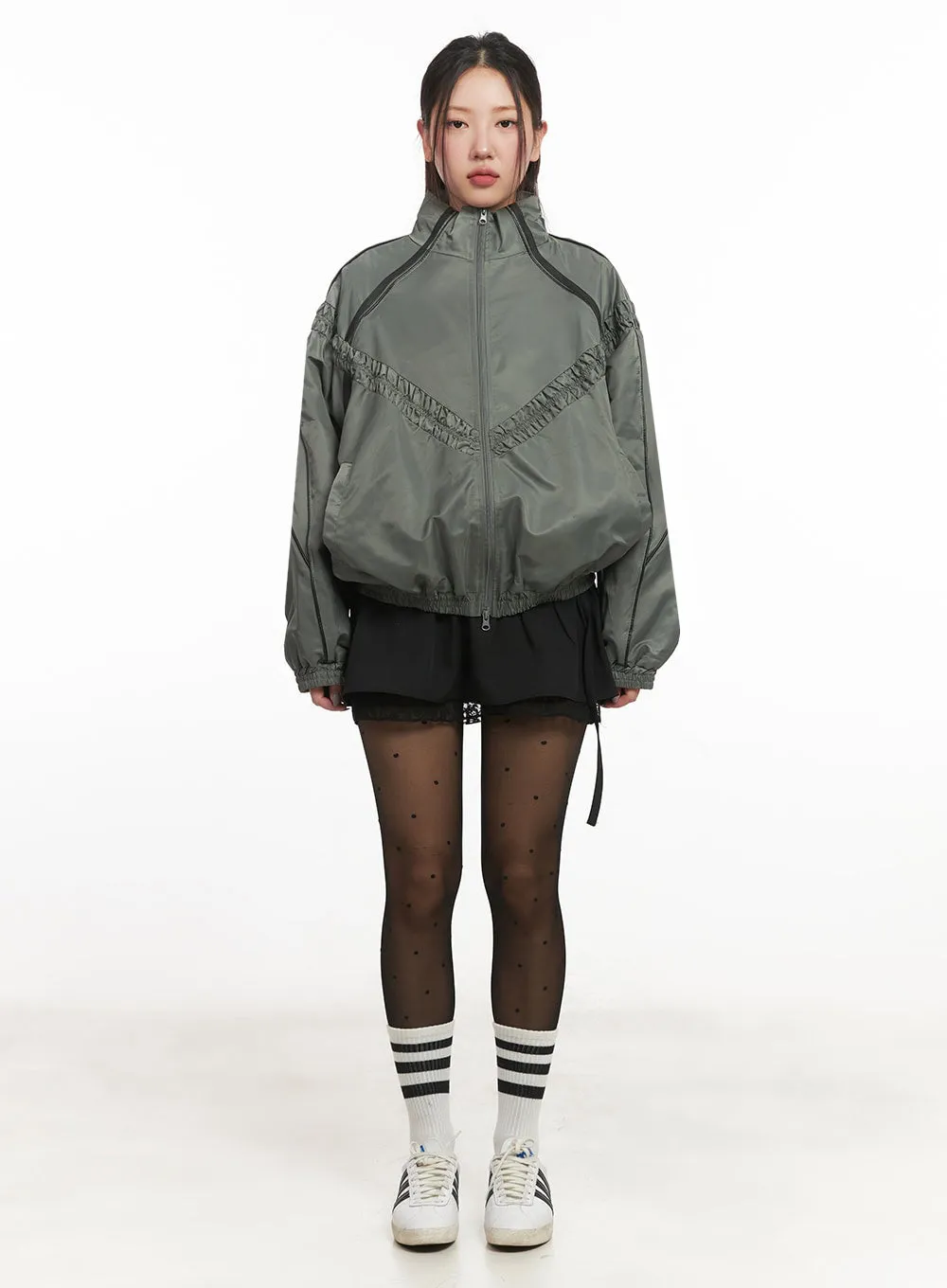 Urban Shirred Windbreaker Jacket IM524