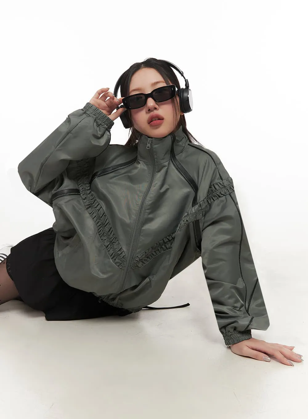 Urban Shirred Windbreaker Jacket IM524