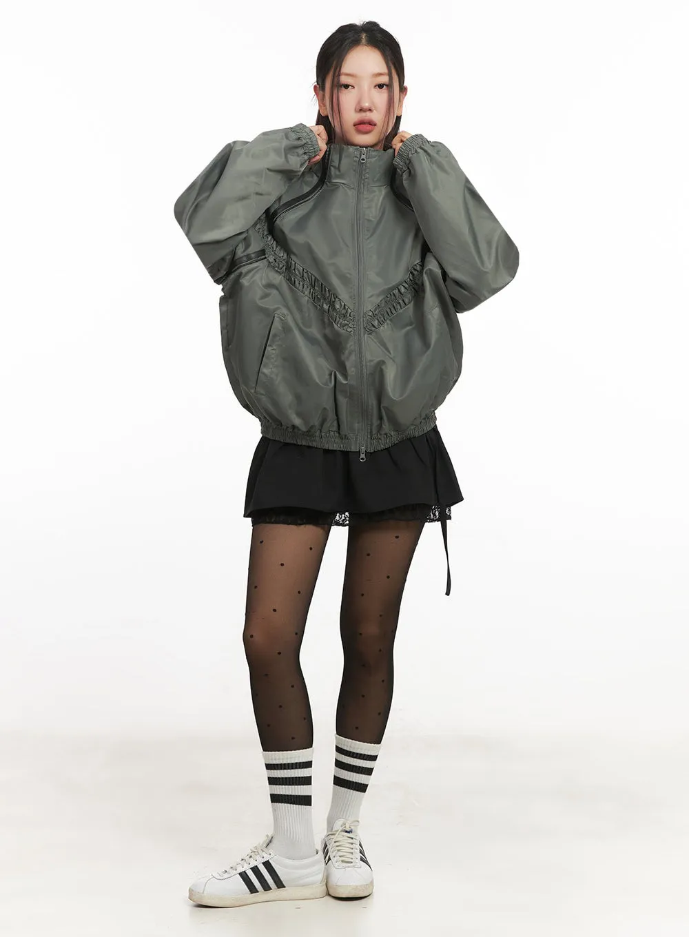 Urban Shirred Windbreaker Jacket IM524