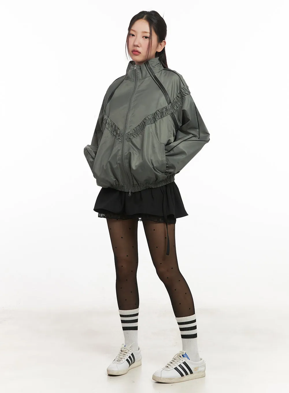 Urban Shirred Windbreaker Jacket IM524
