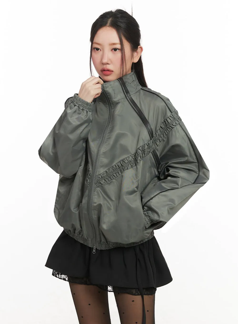Urban Shirred Windbreaker Jacket IM524