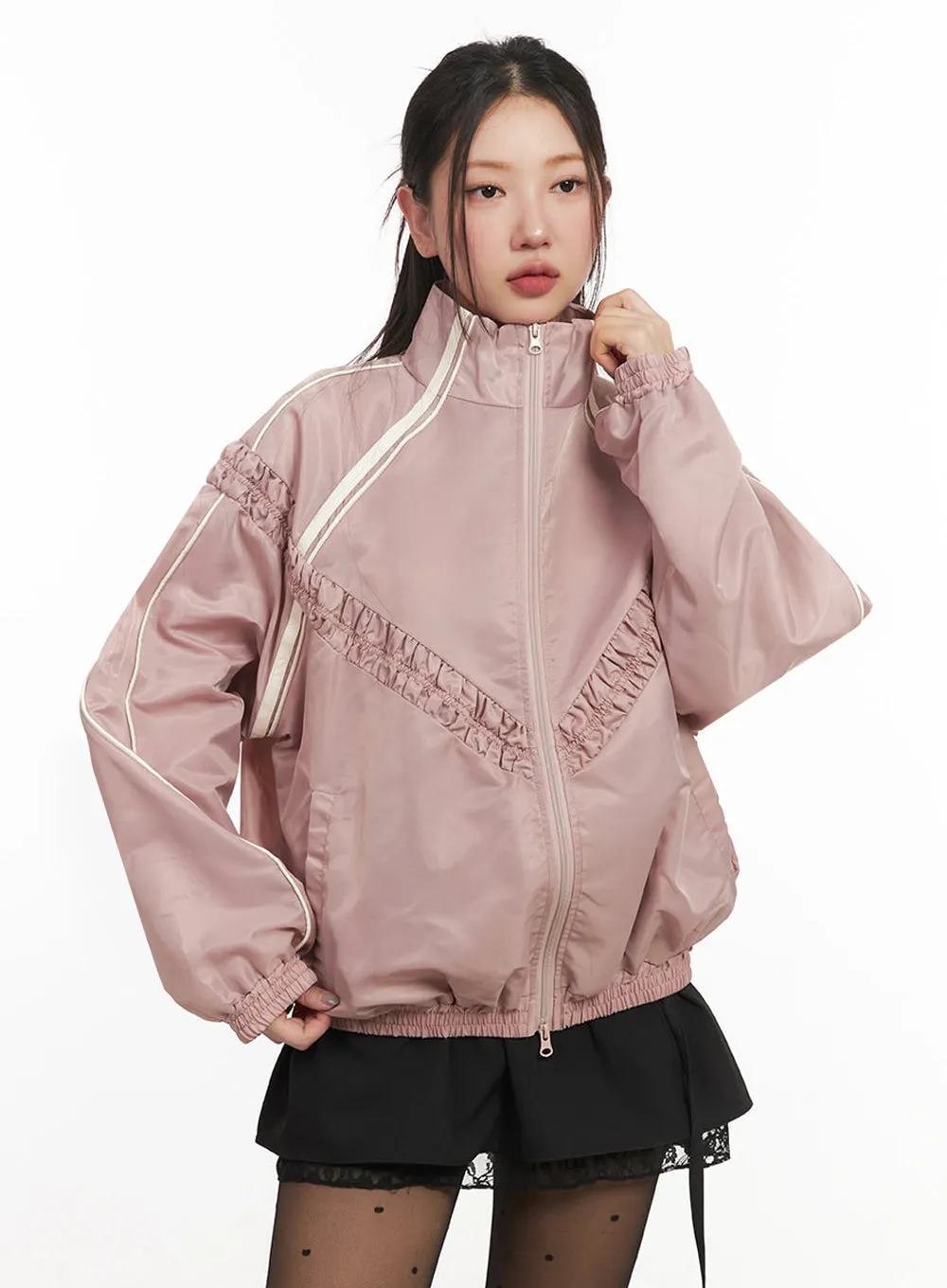 Urban Shirred Windbreaker Jacket IM524