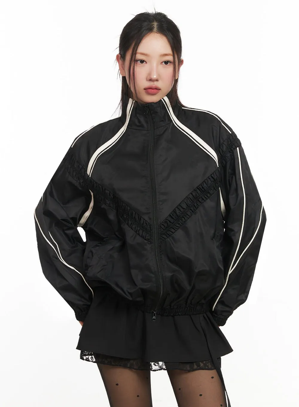 Urban Shirred Windbreaker Jacket IM524