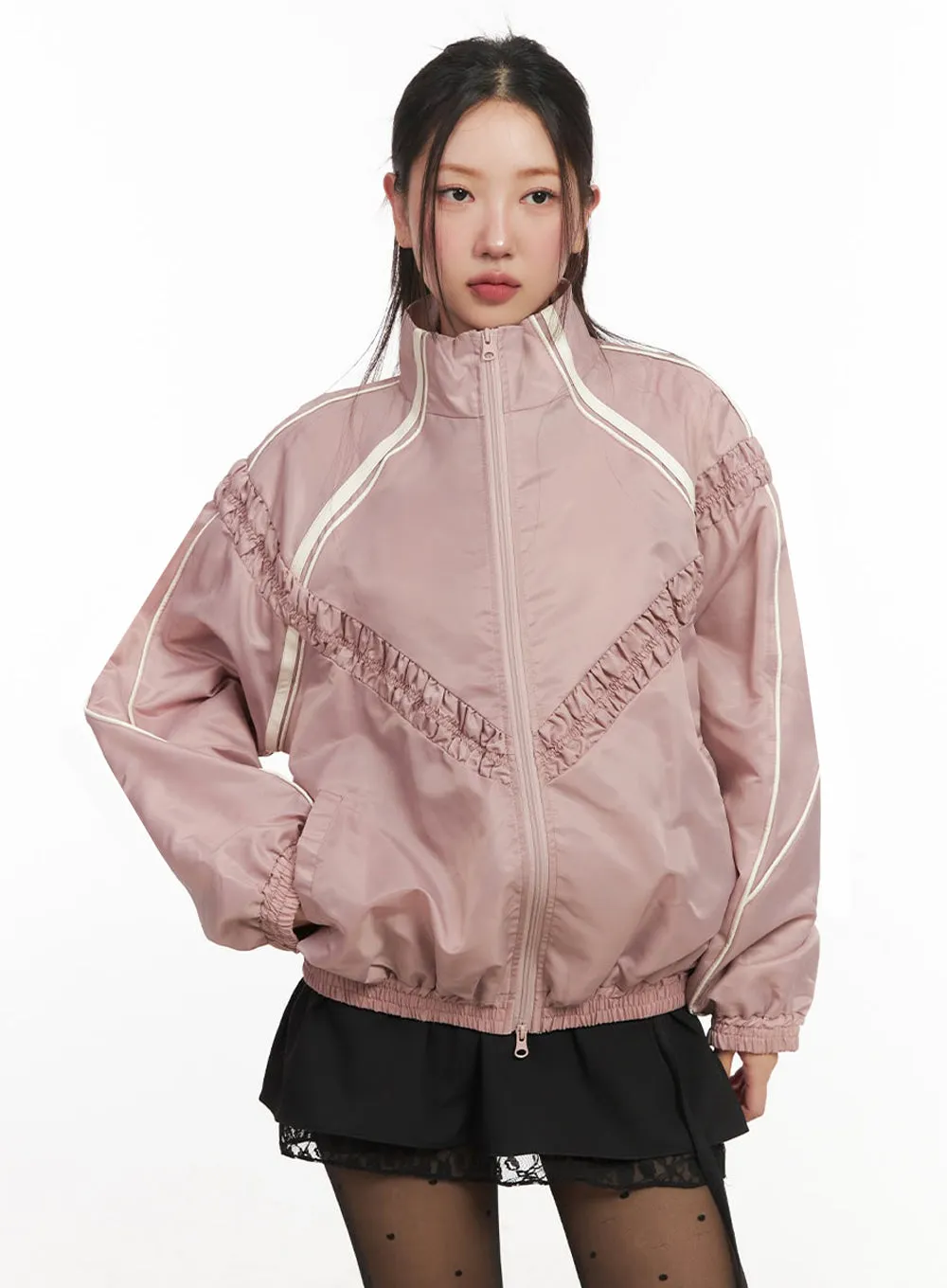 Urban Shirred Windbreaker Jacket IM524