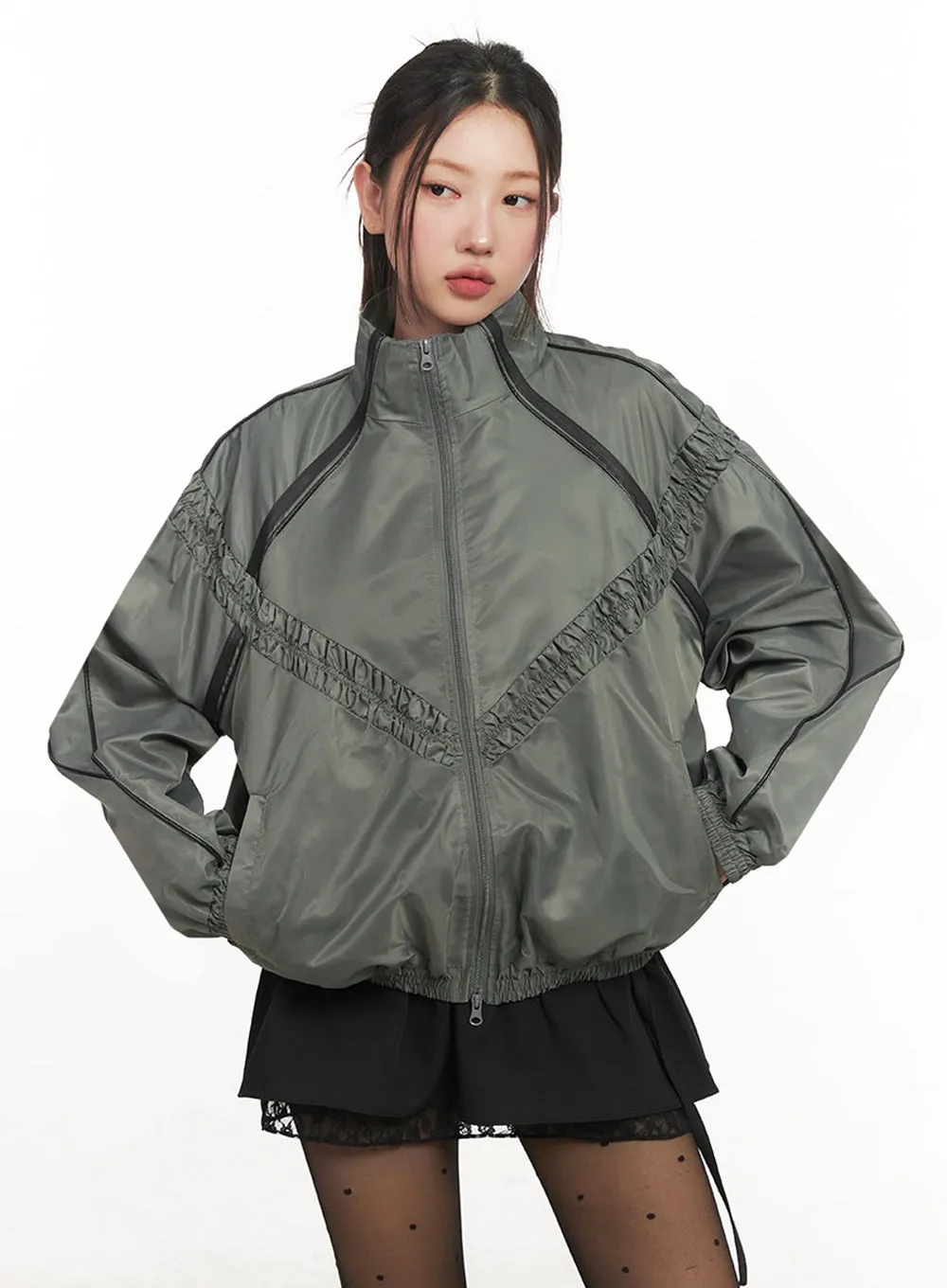 Urban Shirred Windbreaker Jacket IM524
