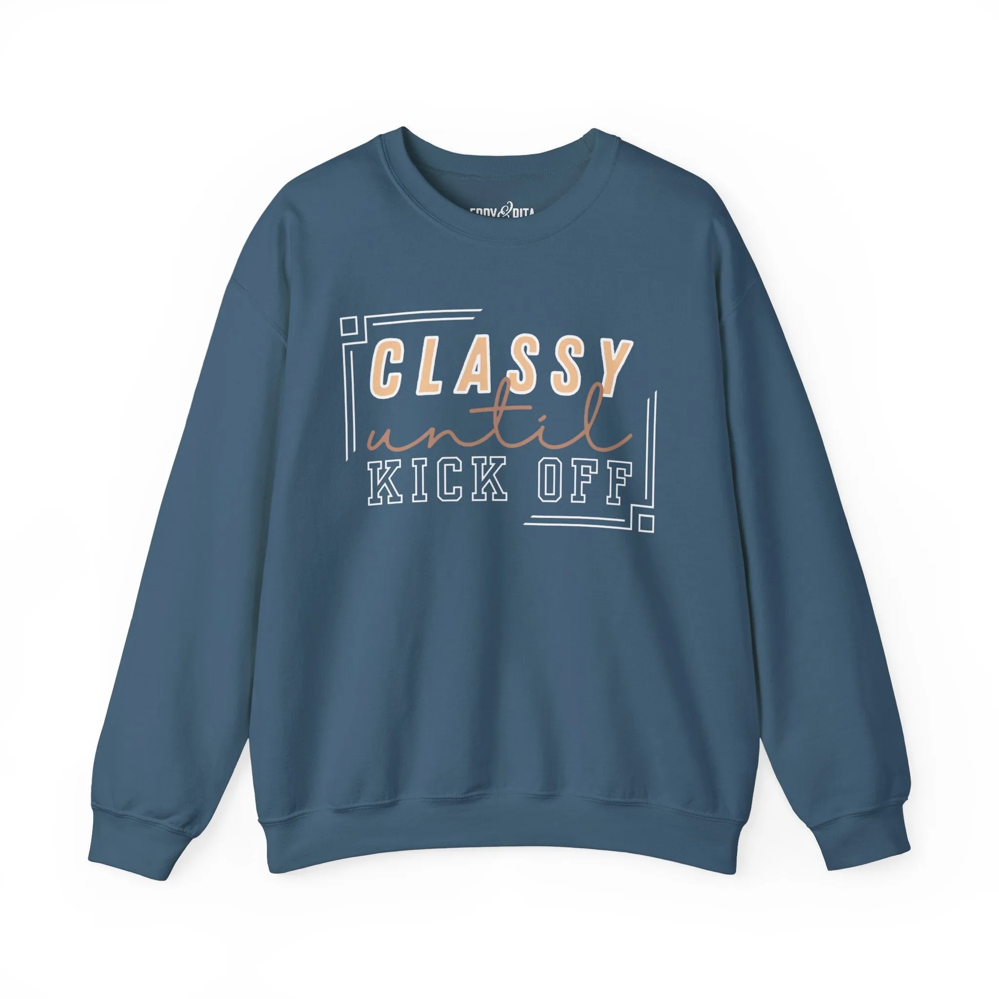 Women’s Heavy Sweatshirt – “Classy Until Kickoff” | Cozy and Stylish Game Day Pullover